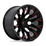 Fuel GLOSS BLACK MILLED WITH CANDY RED D823 22x12 6x135 Wheels