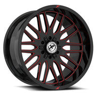 XF OFFROAD Gloss Black Milled Red XF-240 18x9 5x127/5x139.7 Wheels