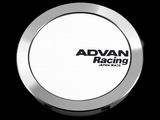 Advan 73mm Full Flat Center Cap - White/Silver Alumite