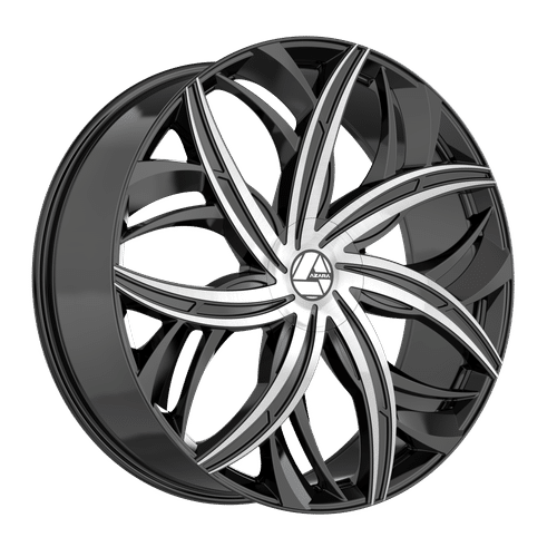 AZARA Gloss Black Machined AZA-541BM 22x8.5 5x112/5x114.3 Wheels