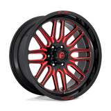 Fuel GLOSS BLACK RED TINTED CLEAR D663 20x9 6x139.7 Wheels
