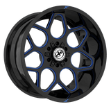 XF OFFROAD Gloss Black Milled Blue XF-233 20x9 5x127/5x139.7 Wheels