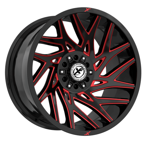 XF OFFROAD Gloss Black Milled Red XF-229 20x9 6x135/6x139.7 Wheels