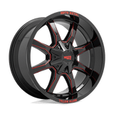 Moto Metal GLOSS BLACK MILLED WITH RED TINT & MOTO METAL ON LIP MO970 20x9 6x135/6x139.7 Wheels