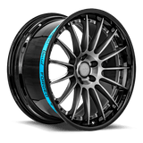 Sentali Barrel Forged Gloss Black Lip / Matte Gunmetal Centre SB2 22x10.5 5x115 Wheels
