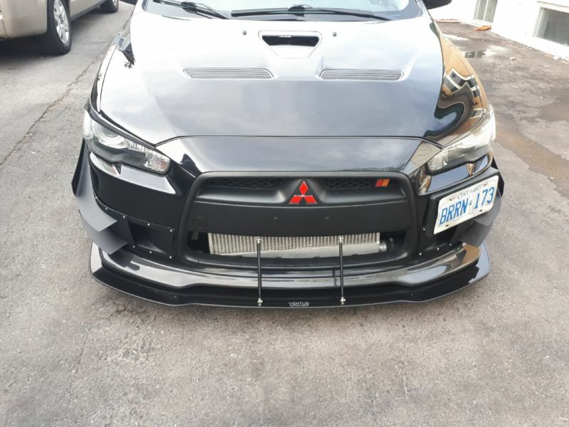 2008-2015 Mitsubishi Lancer/Ralliart Carbon Lip 2PC Front Splitter