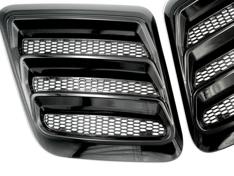 Roush 2018-2023 Mustang Hood Heat Extractors - Gloss Black