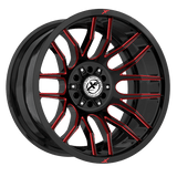 XF OFFROAD Gloss Black Milled Red XF-232 20x10 5x127/5x139.7 Wheels