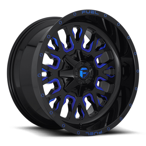 Fuel GLOSS BLACK BLUE TINTED CLEAR D645 STROKE 20x9 8x180 Wheels