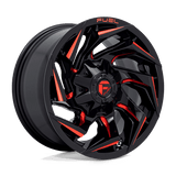 Fuel D755 15x8 5x139.7 -18 GLOSS BLACK MILLED WITH RED TINT