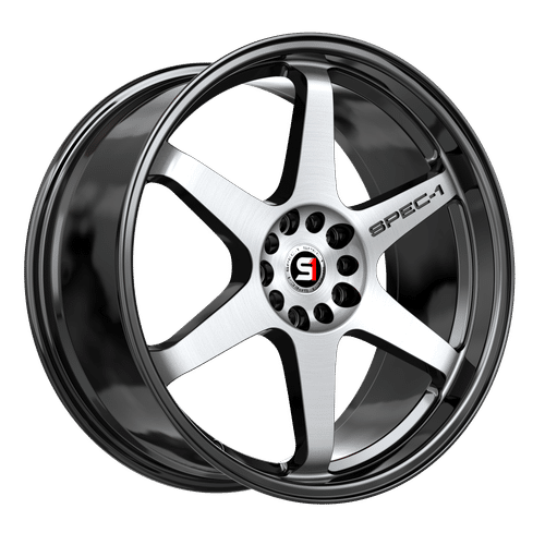 SPEC-1 RACING Gloss Black Machined SPT-33BM 17x8 5x105/5x114.3 Wheels