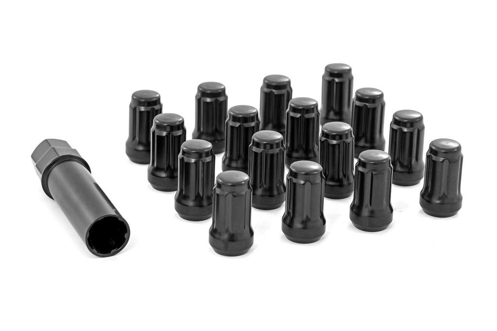 Lug Nut Set | M10x1.25 | 16 Qty | Splined | Black