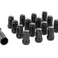 Lug Nut Set | M10x1.25 | 16 Qty | Splined | Black