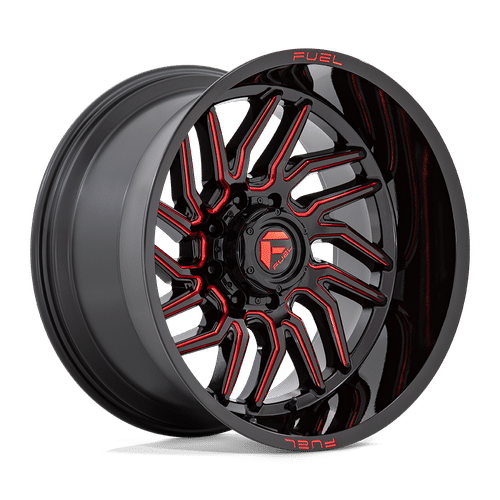 Fuel GLOSS BLACK MILLED RED TINT D808 22x12 6x139.7 Wheels