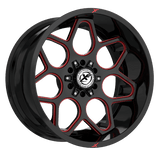 XF OFFROAD Gloss Black Milled Red XF-233 20x10 8x165.1/8x170 Wheels