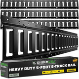 Rhino USA 5Ft E-Track Tie-Down Rails, Black (4 Pack)