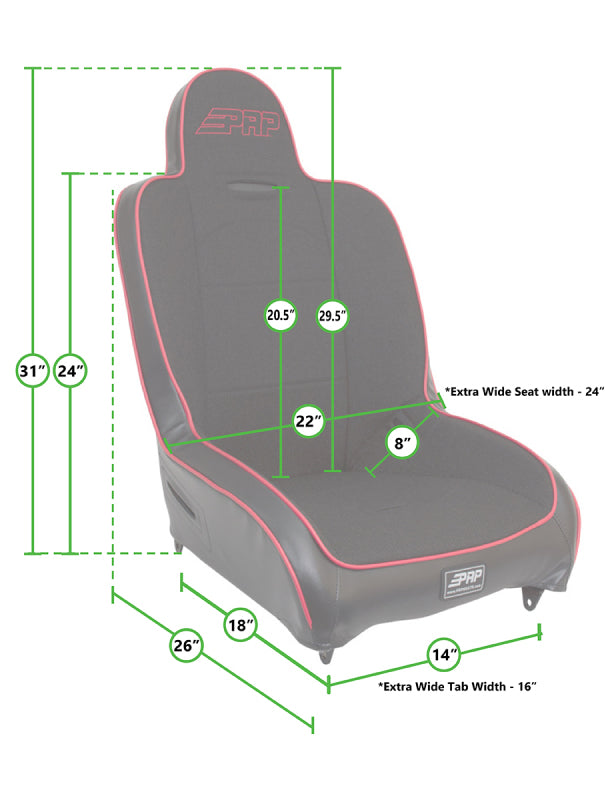 PRP Jeep Wrangler JK/JKU Premier High Back Suspension Seats Kit (Pair) - Gray