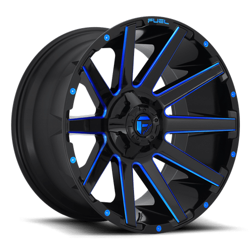 Fuel GLOSS BLACK BLUE TINTED CLEAR D644 CONTRA 22x10 8x170 Wheels