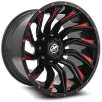 XF OFFROAD Gloss Black Milled Red XF-224 20x10 6x135/6x139.7 Wheels