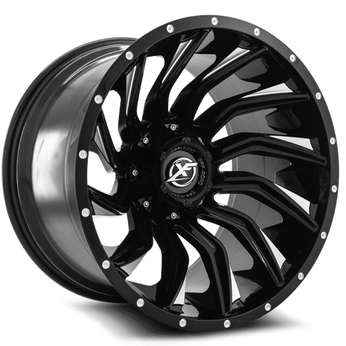 XF OFFROAD Gloss black Milled XF-224 20x10 5x127/5x139.7 Wheels