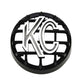 KC HiLiTES 4in. Round ABS Stone Guard for Rally 400 (Single) - Black w/White KC Logo