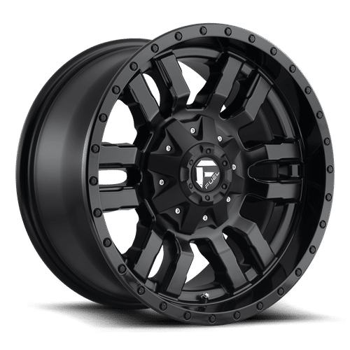Fuel MATTE BLACK GLOSS BLACK LIP D596 20x10 8x170 Wheels
