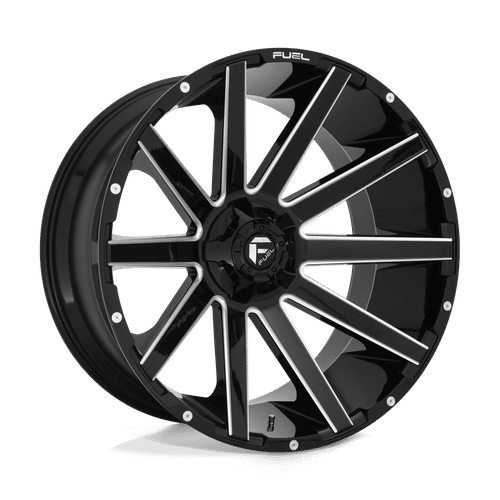 Fuel GLOSS BLACK MILLED D615 24x12 6x135/6x139.7 Wheels