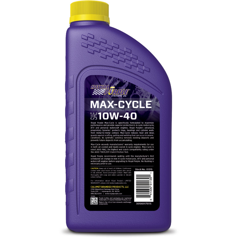 Royal Purple Max-Cycle Synthetic 10W40 Motorcycle Oil - 1 Quart