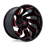 Fuel GLOSS BLACK MILLED WITH RED TINT D755 22x12 8x180 Wheels