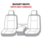 Covercraft 19-24 Dodge Ram Polycotton SeatSaver Custom Front Row Seat Covers - Charcoal