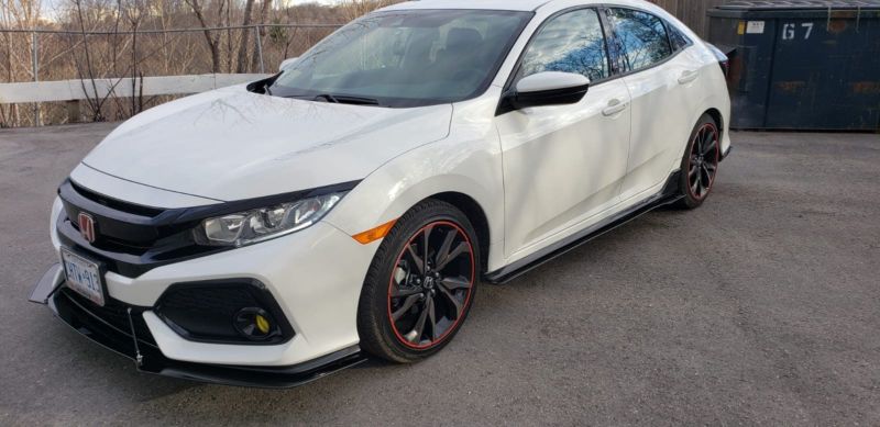2017-2019 Honda Civic Hatchback 2PC Front Splitter