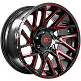 GT OFFROAD Gloss Black Milled Red Aggression Gloss Black Milled Red 22x12 8x180 Wheels
