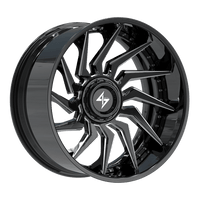 SENTALI BFX Gloss Black Lip / Gloss Black Milled Centre BFX4 22x12 6x135/6x139.7 Wheels