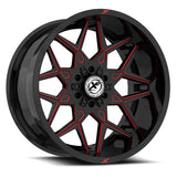 XF OFFROAD Gloss Black Milled Red XF-238 18x9 6x135/6x139.7 Wheels
