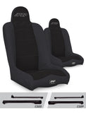 PRP Daily Driver High Back Suspension Seats Kit for Jeep Wrangler CJ7/YJ (Pair) - Black