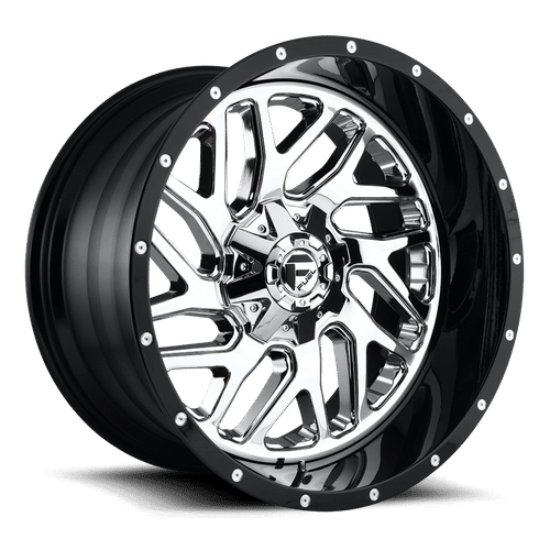 Fuel CHROME PLATED GLOSS BLACK LIP D211 TRITON 22x10 8x180 Wheels