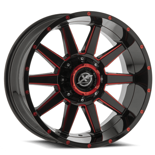 XF OFFROAD Black Milled Red XF-219 20x10 6x135/6x139.7 Wheels