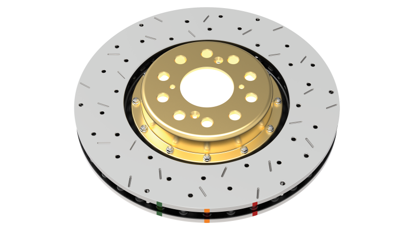 DBA 09+ Nissan GTR R-35 Front Drilled & Slotted 5000 Series 2 Piece Rotor Assembled w/ Black Hat (Av