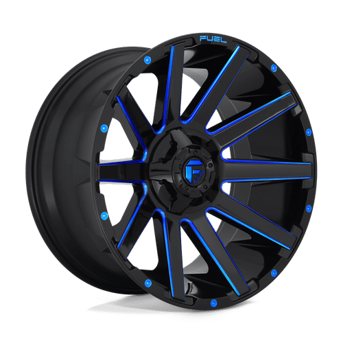 Fuel GLOSS BLACK BLUE TINTED CLEAR D644 20x10 8x165.1 Wheels