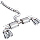 AWE Tuning MK8 Volkswagen Golf R 3in Touring Edition Quad Exhaust - Chrome Silver Tips