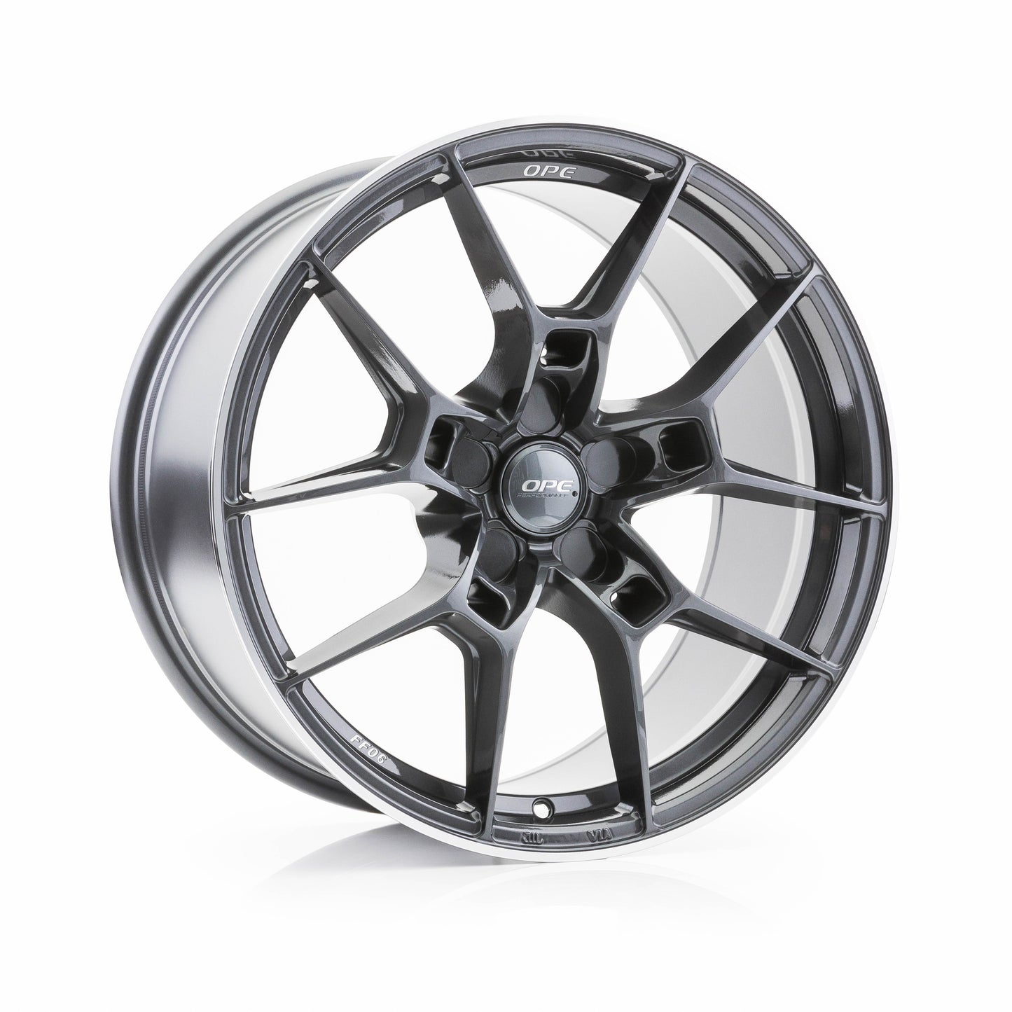 OPE FF06 Ultra Light 18x8.5 5x112 Gloss Graphite + Machined Lip  | ET  25  | CB  66.6