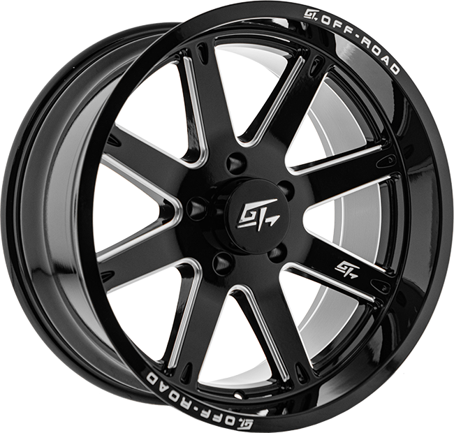 INVASION 22x12 6x135 -44 Gloss Black Milled