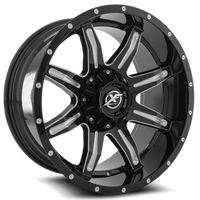 XF OFFROAD Gloss Black Milled XF-215 20x10 6x135/6x139.7 Wheels