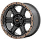Rough Country 79 Series Wheel | One-Piece | Semi Gloss Black w/Bronze Ring | 18x9 | 5x5 | 0mm