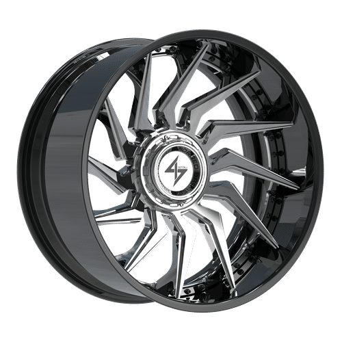 SENTALI BFX Gloss Black Lip / Chrome Centre BFX4 24x12 5x127/5x139.7 Wheels