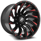 XF OFFROAD Gloss Black Milled Red XF-224 20x10 8x180/8x165.1 Wheels