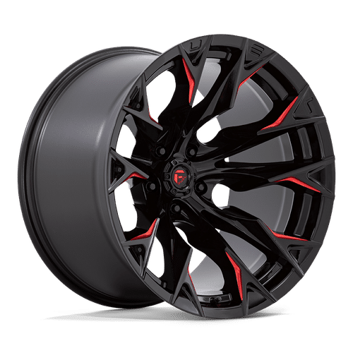 Fuel GLOSS BLACK MILLED WITH CANDY RED D823 20x12 5x127 Wheels