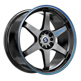 SPEC-1 RACING Gloss Black / Blue Line SPT-33GBBL 17x8 5x100/5x114.3 Wheels