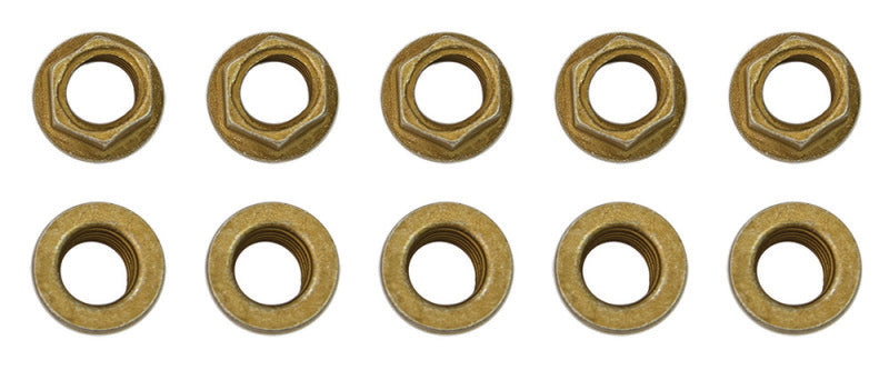 Moroso 1/4in-28 Zinc Flange Nut w/ Washer Face  - 10 Pack