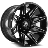 XF OFFROAD Gloss Black Milled XF-218 20x9 5x127/5x139.7 Wheels
